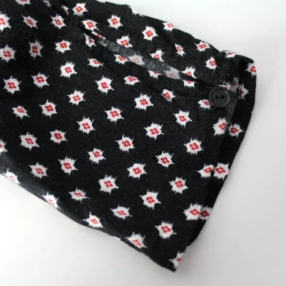 Joie Myune Tie Waist button down shirtdress black printed dolman sleeve Sz M - Picture 12 of 13